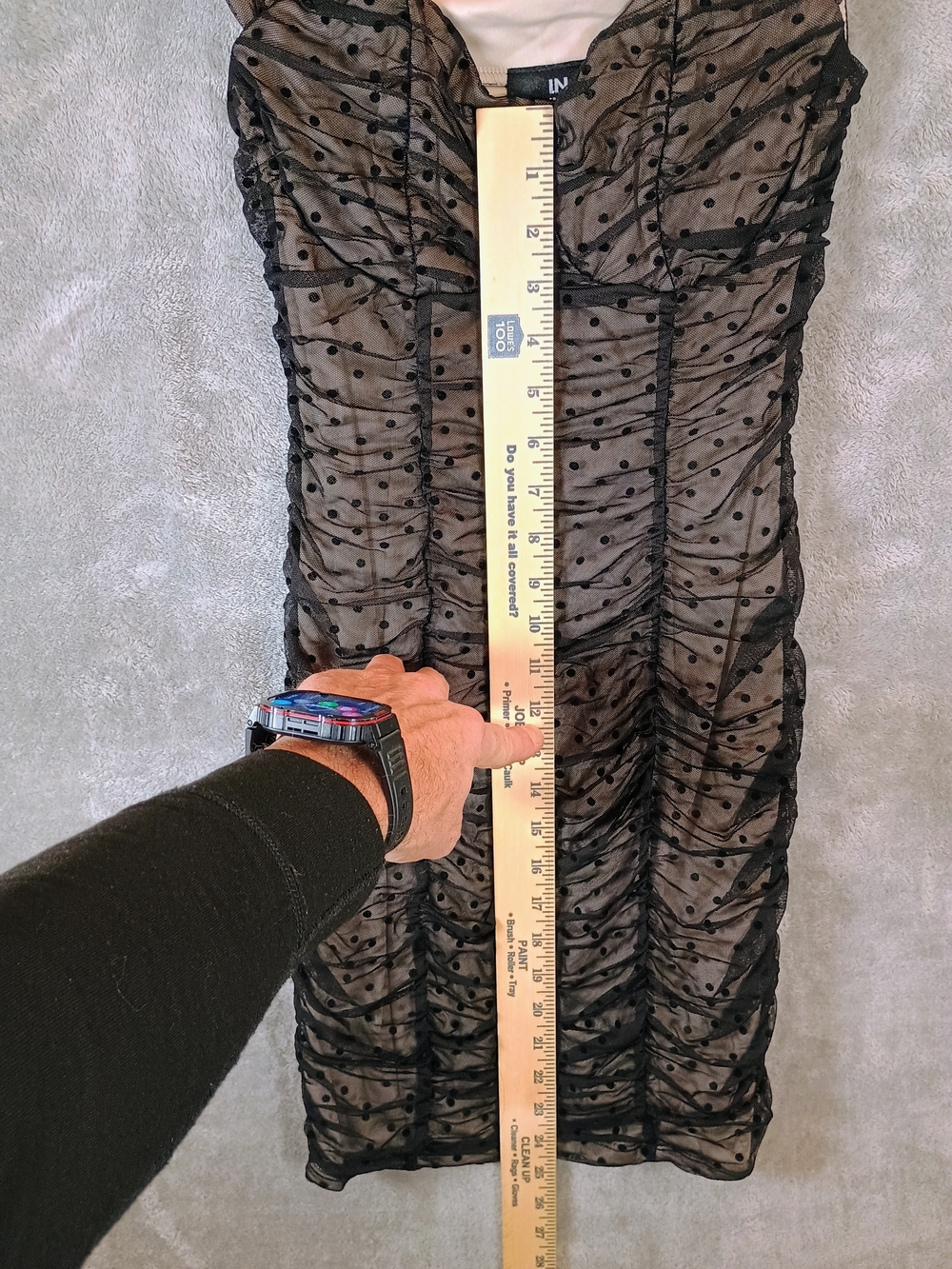 Prom/Homecoming Black Mesh Ruched Sheath Dress Small - Picture 5 of 10